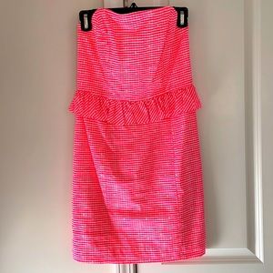 Lilly Pulitzer strapless dress with peplum waist